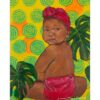 Red Cloth Diaper with African