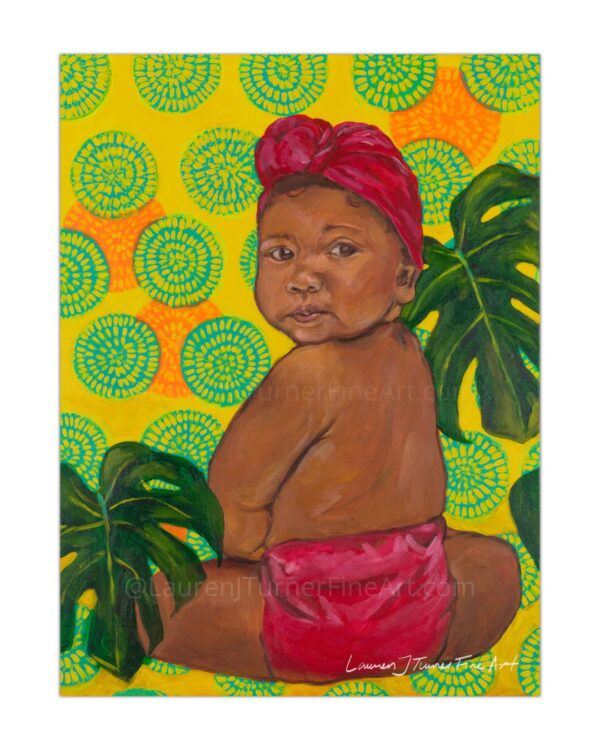 Red Cloth Diaper with African