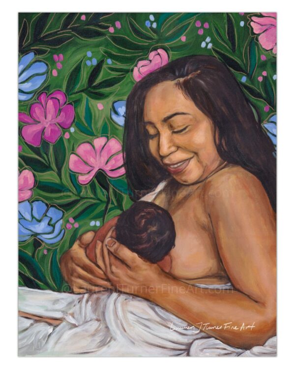 Latina Mother Breastfeeding Green