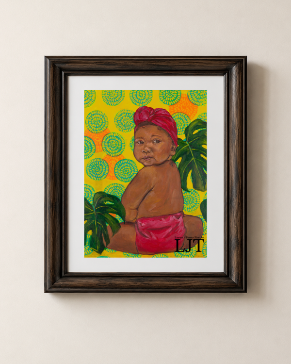 Red Cloth Diaper with African
