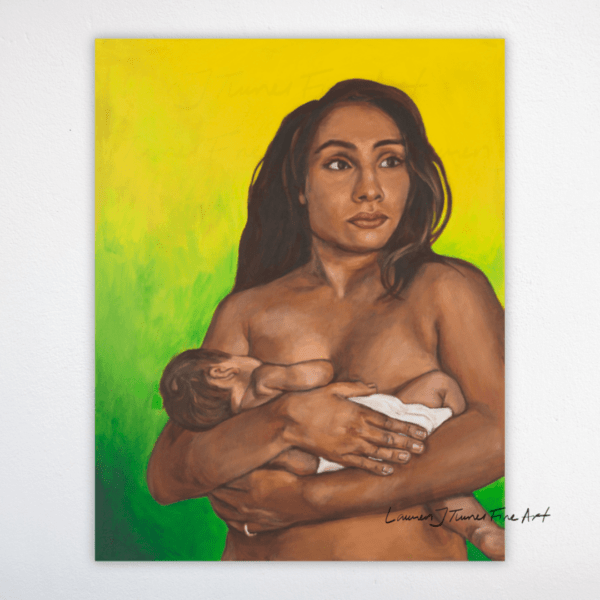 Original Painting: Lactating with gradient Yellow & Green