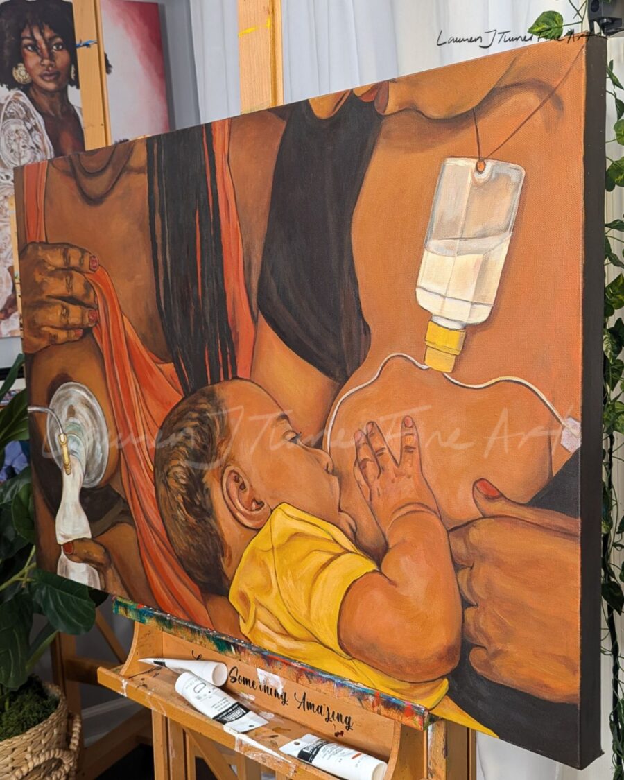 Original Painting: SNS Feeding System and Breast-pump