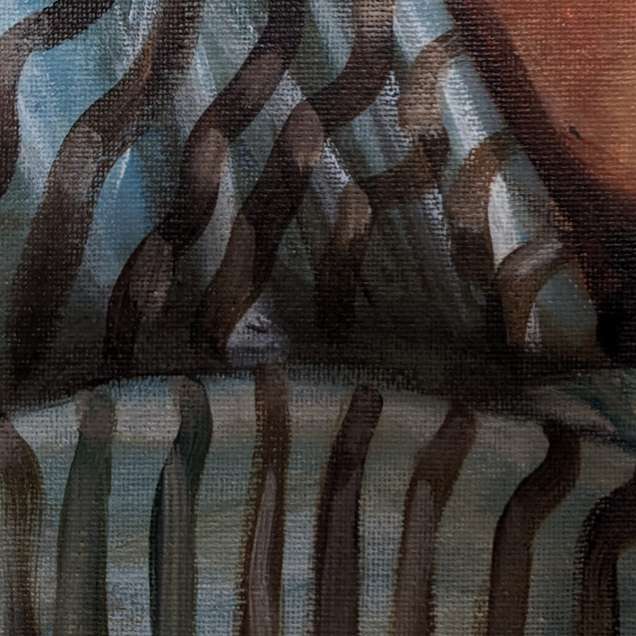 Original Painting: Mother Stripe Wrap Baby-wearing - Image 2
