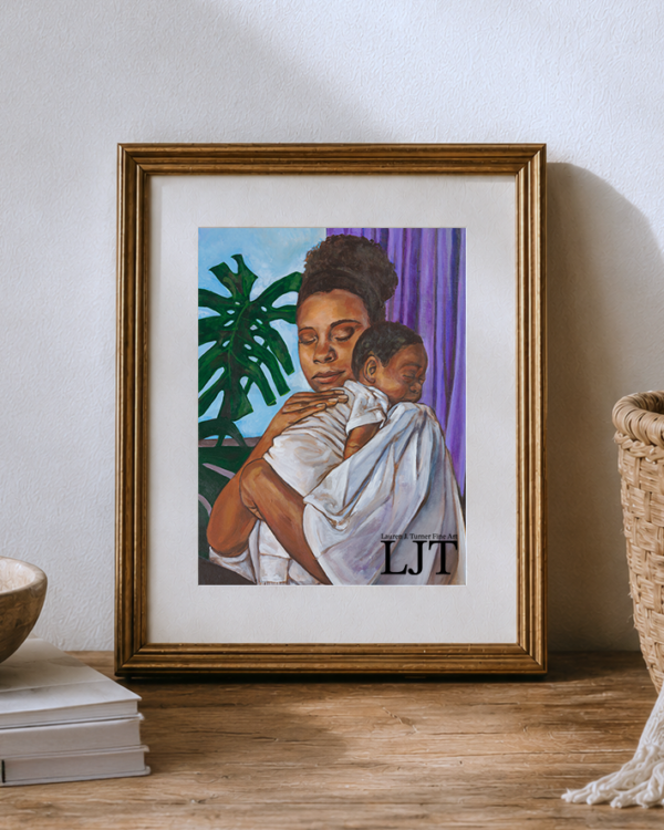 Black Mother Cradles Baby Near Window