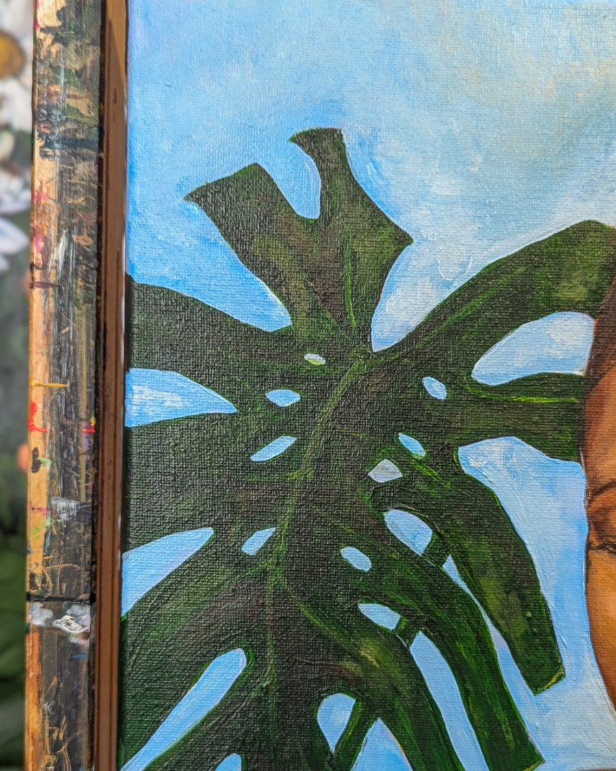 Original Painting: Black Mother Cradles Baby Near Window - Image 3