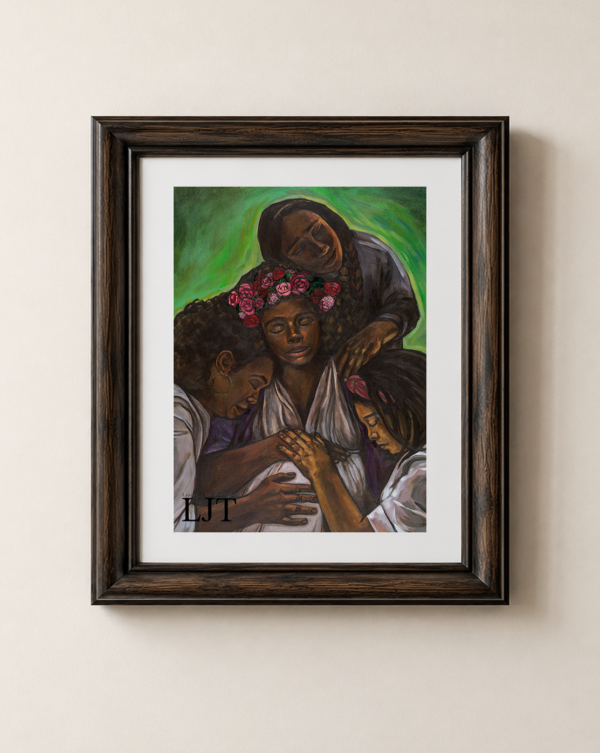 Black Mother Being Embraced by Community