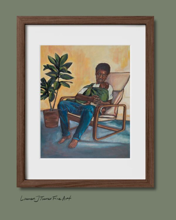 Sleepy Father in Chair Baby Wearing