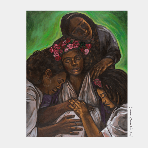Black Mother Being Embraced by Community