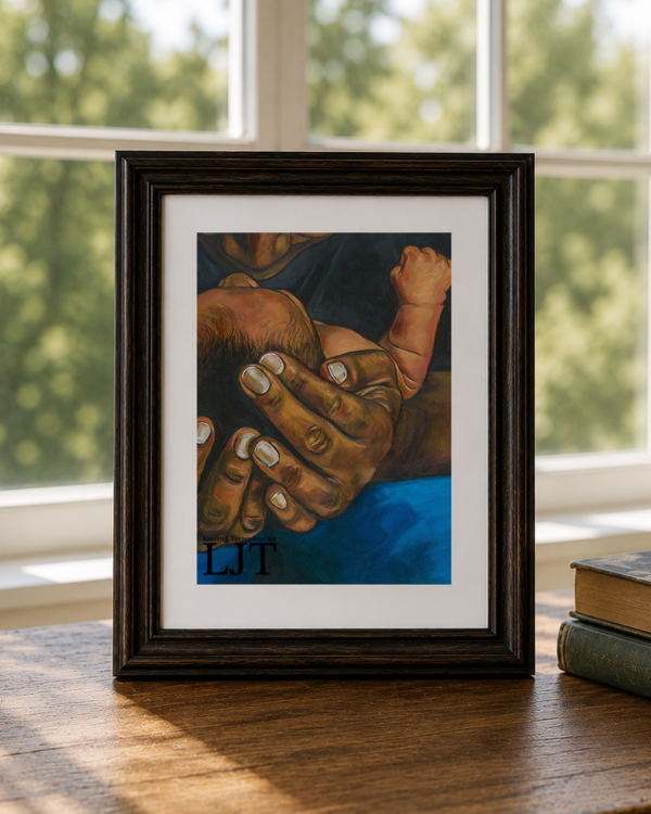 Father Holding Baby with Fist