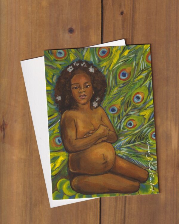 Pregnancy Peacock Flat Art Card