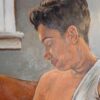 Original Painting: Breastfeeding in Orange Chair - Image 3