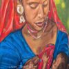 Original Painting: Traditional Indian Mother after Breastfeeding - Image 3