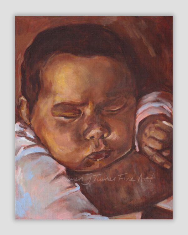 Original Painting: Sleeping in Father Arms