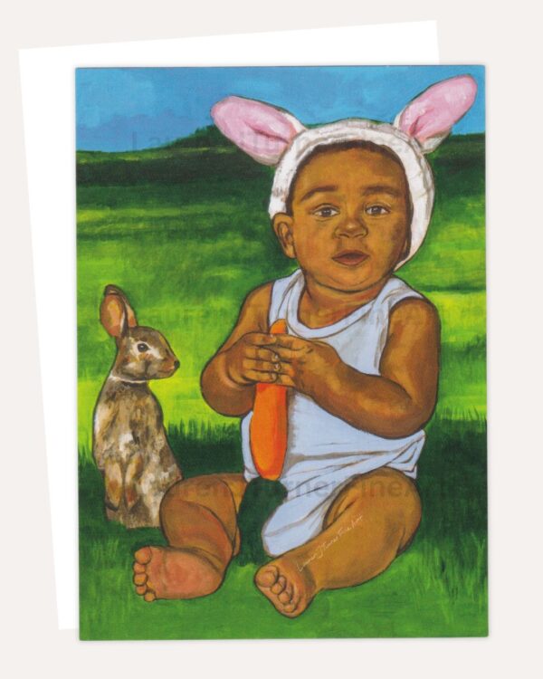 Baby Boy with Baby Rabbit