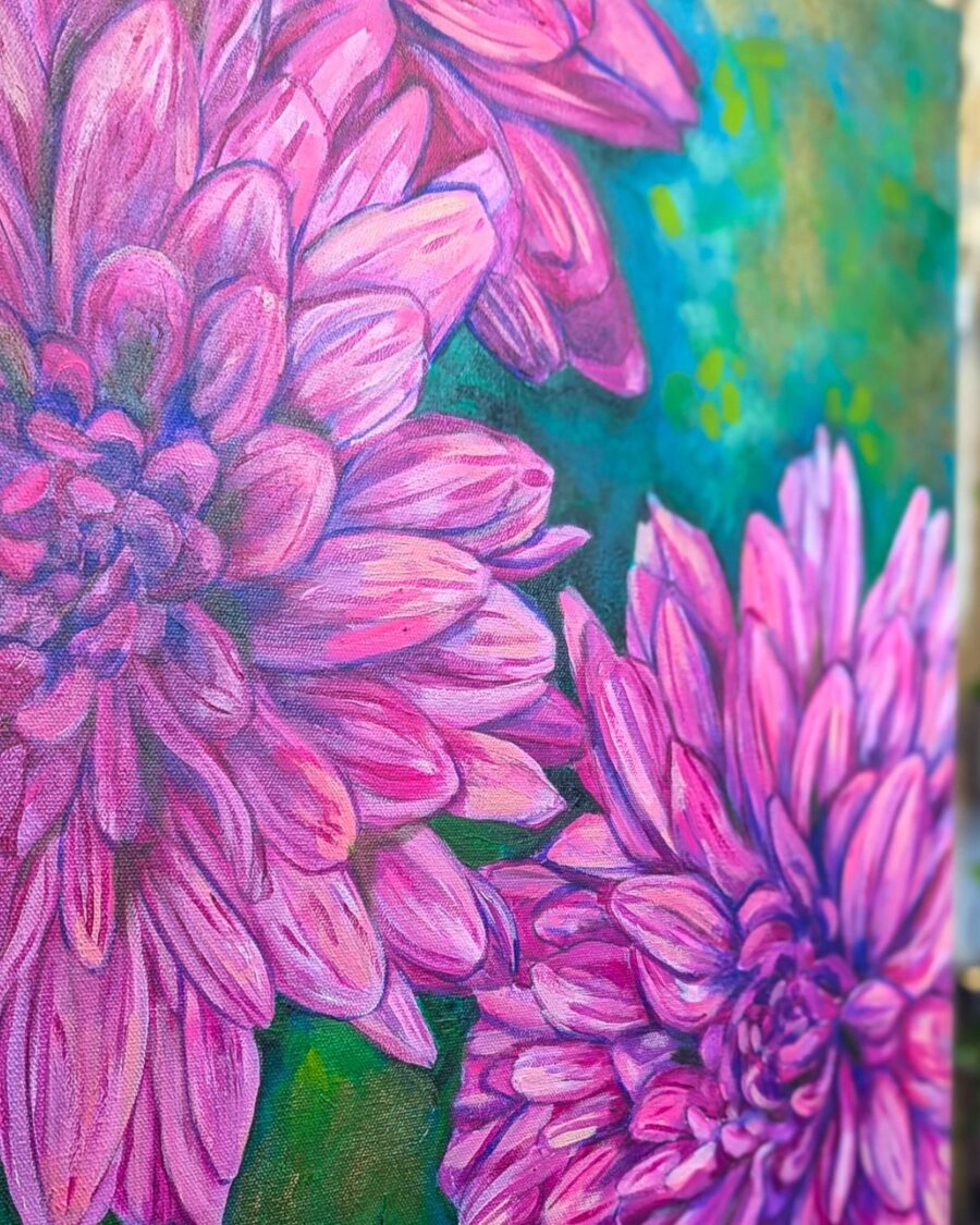 Original Painting: Hardy Chrysanthemums - Image 4