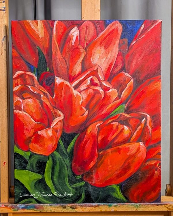Original Painting: Happy Red Tulips