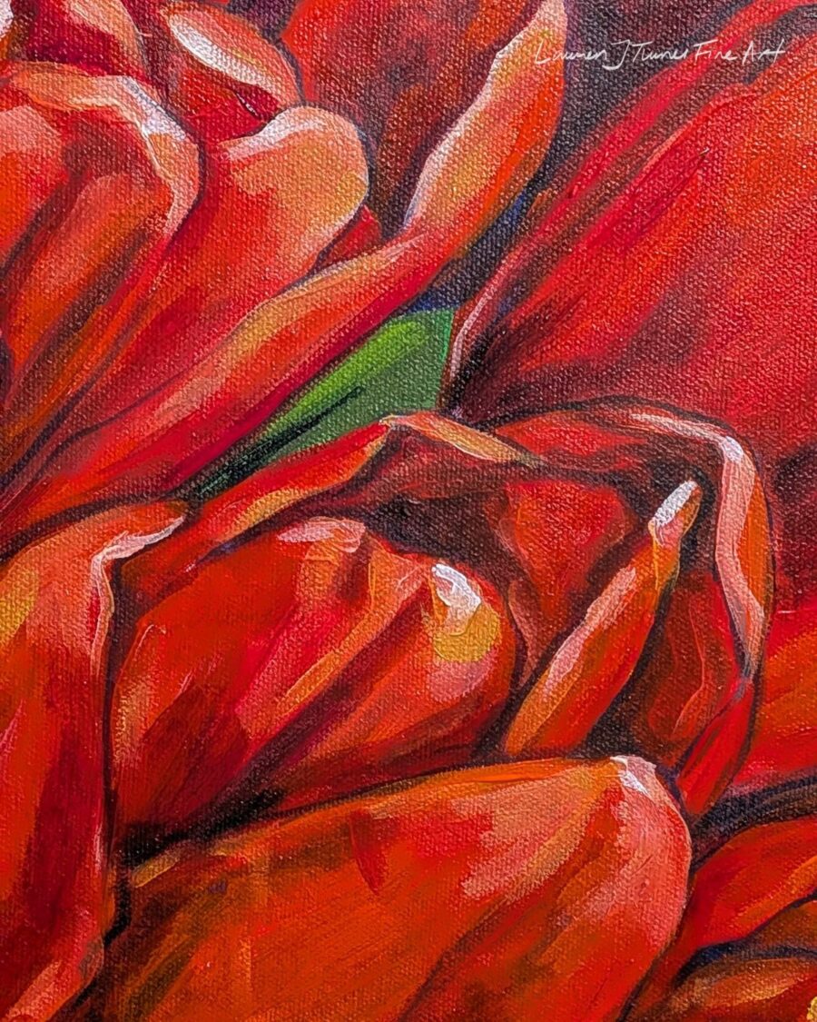 Original Painting: Happy Red Tulips - Image 2