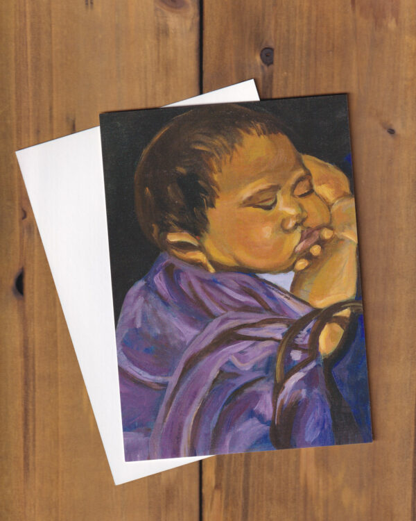 Babywearing in Purple Sling Flat Art Card