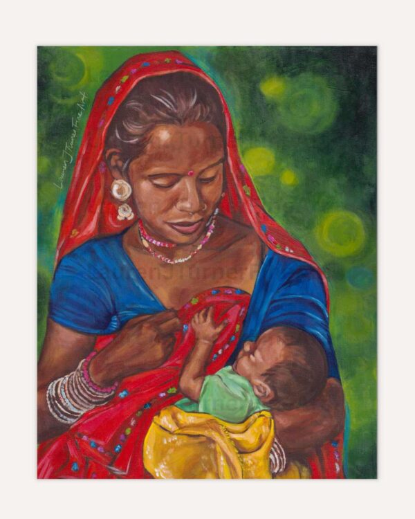Traditional Indian Mother After Breastfeeding