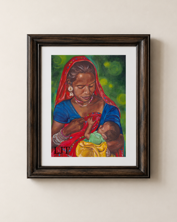 Traditional Indian Mother After Breastfeeding