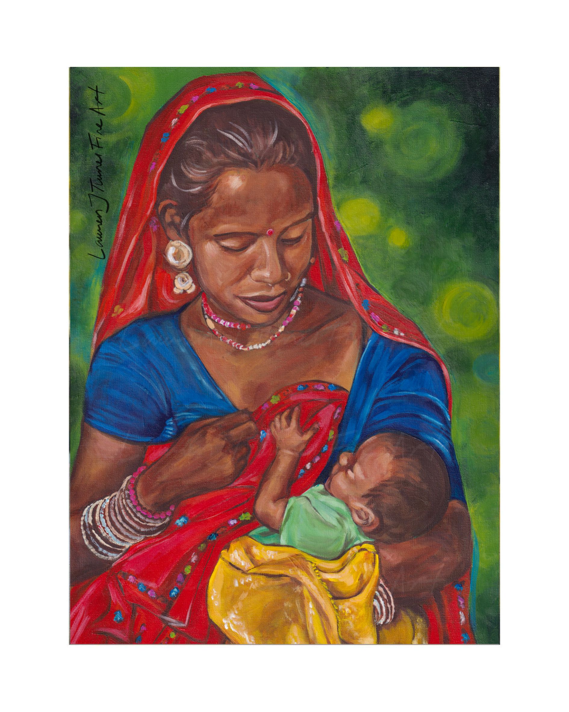 Traditional Indian Mother after Breastfeeding