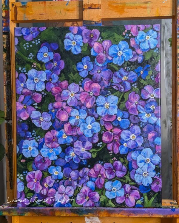 Original Painting: Purple Forget-Me-Nots