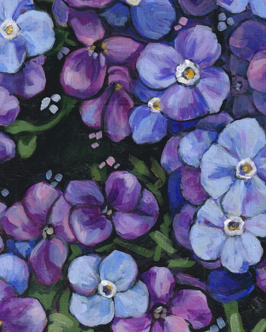 Original Painting: Purple Forget-Me-Nots - Image 3