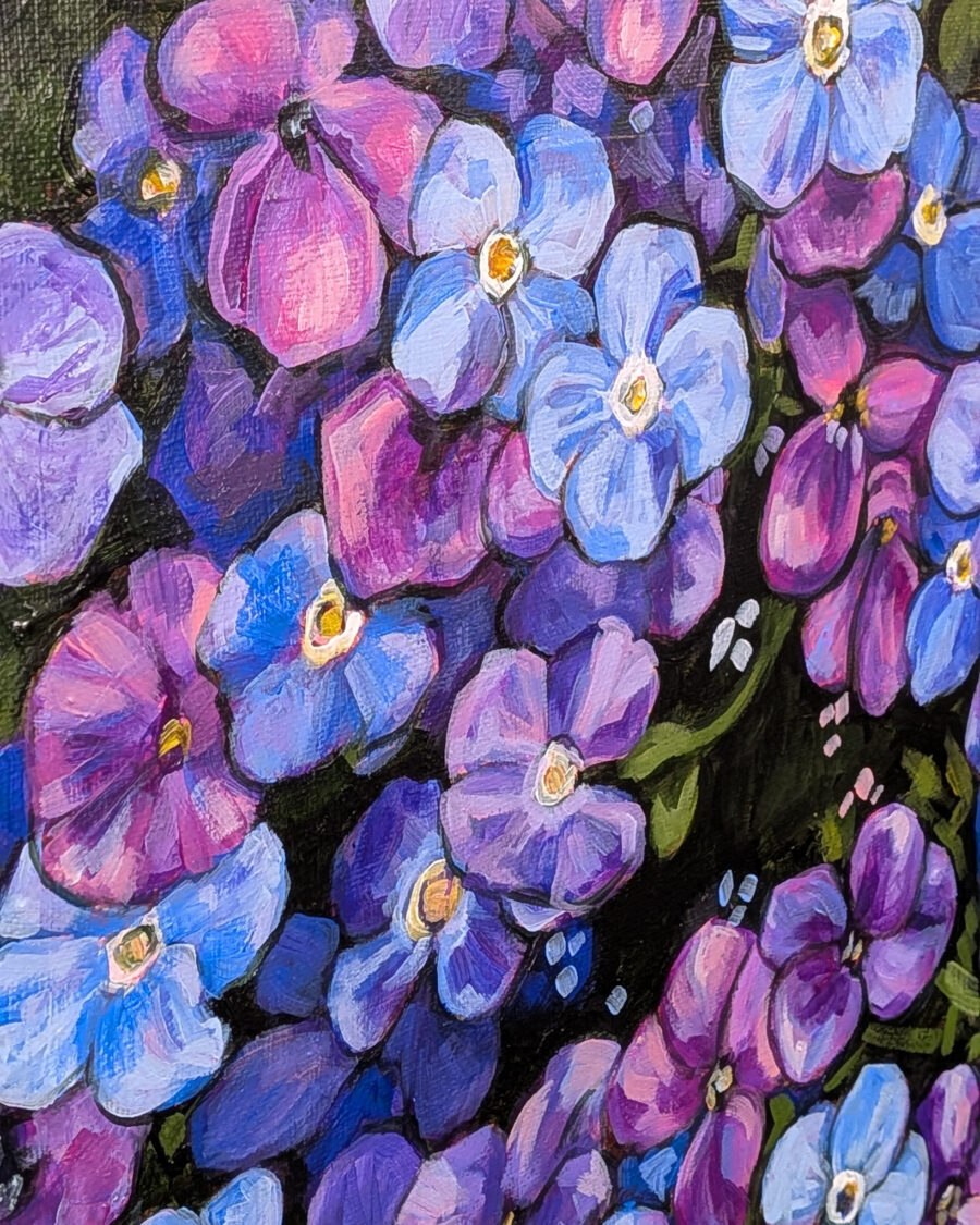 Original Painting: Purple Forget-Me-Nots - Image 2
