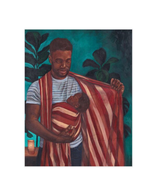 African American Father Babywearing