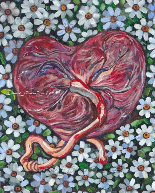Original Painting: Daisy Heart Placenta