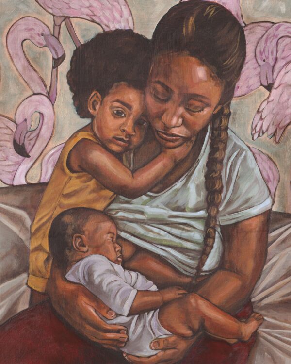 Original Painting: Mother Flamingo