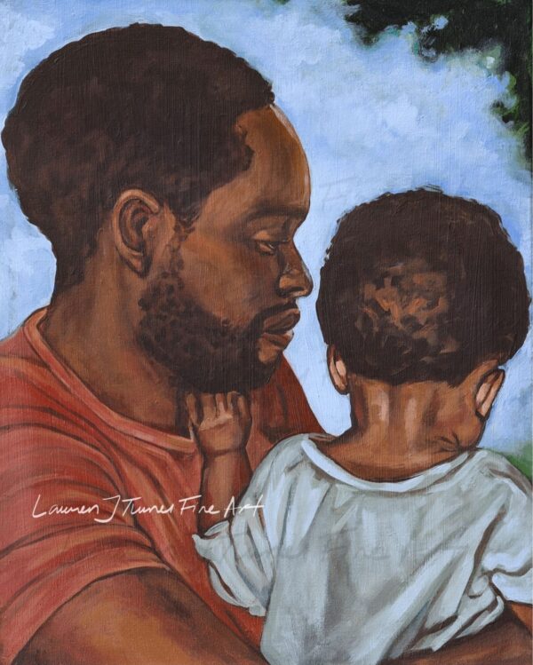 Original Painting: Father Holding Toddler