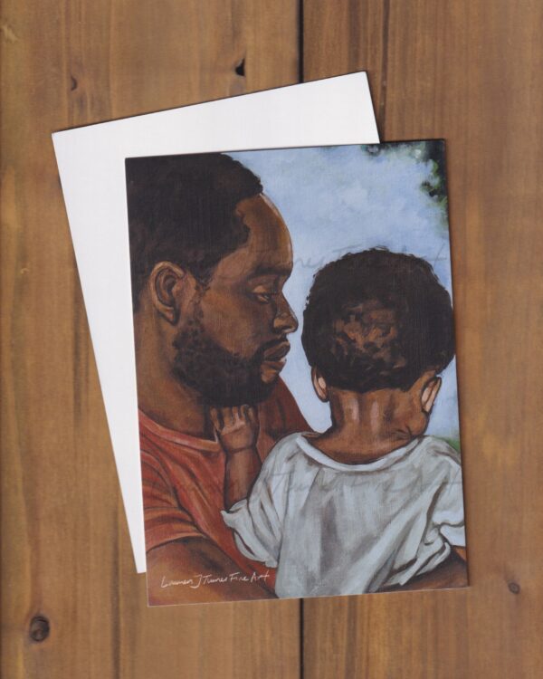 Father Holding Toddler Flat Art Card