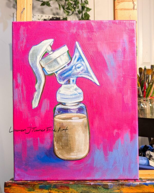 Original Painting: Pink Breastpump