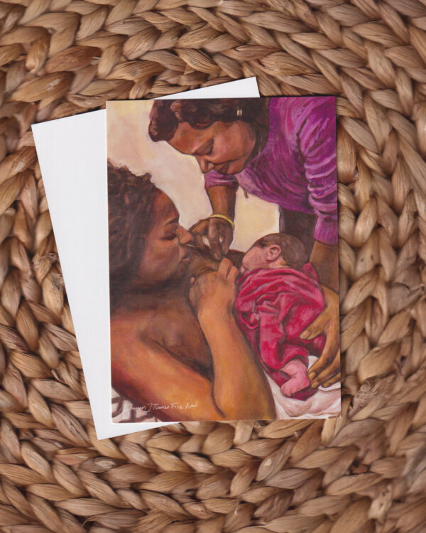 Breastfeeding with Mother Flat Art Card