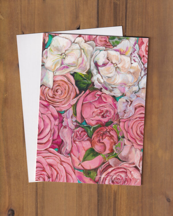 Pink Peonies Flat Art Card