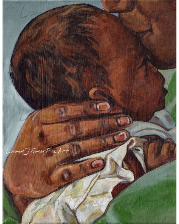 Original Painting: Snuggle with Forehead Kiss