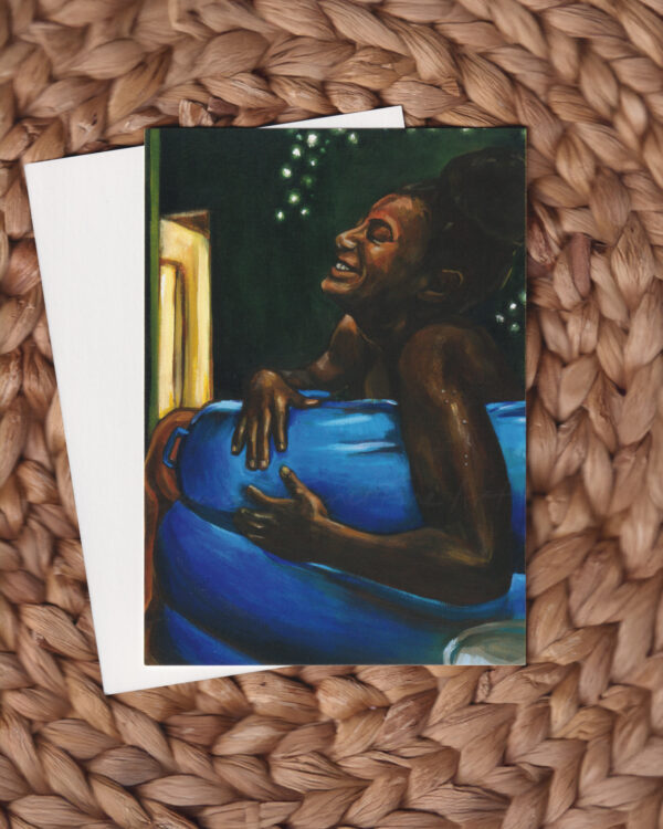 Joy in the Birth Tub Flat Art Card