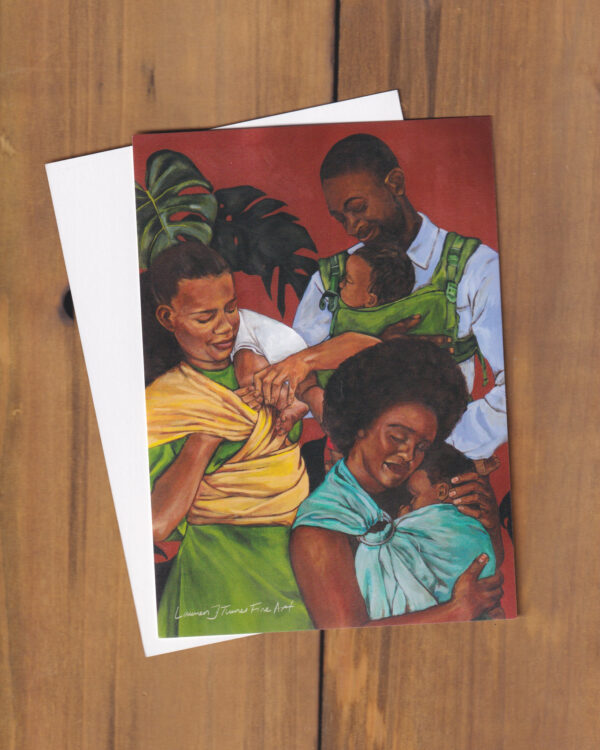 Three Parents Babywearing Flat Art Card