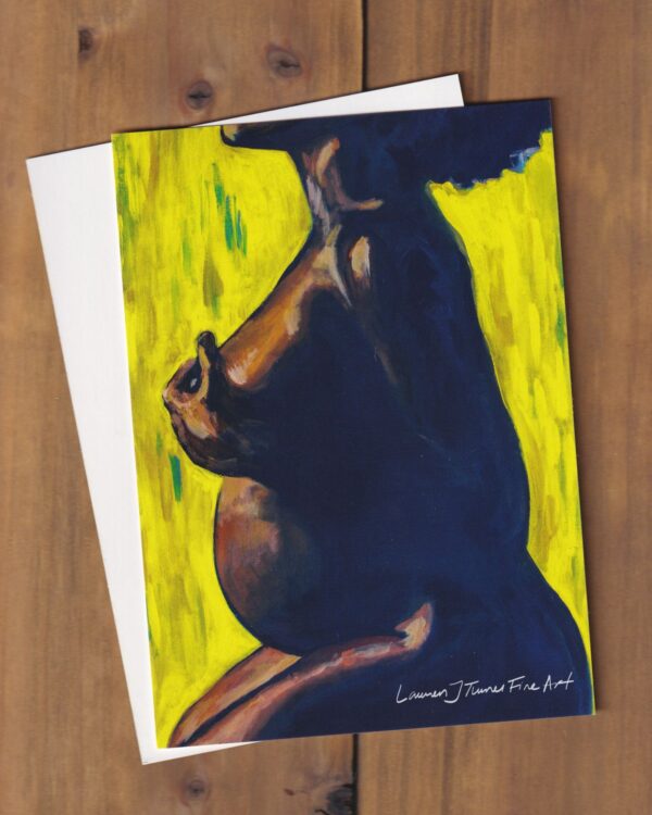 Yellow Pregnancy Flat Art Card