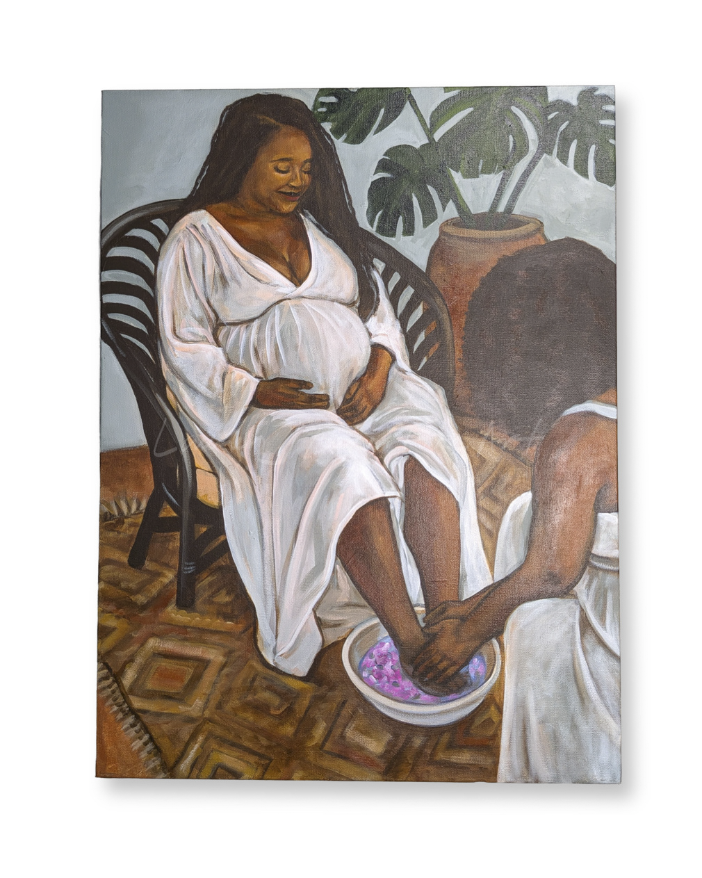 Original Painting: Mother's Blessing Foot Washing Ceremony