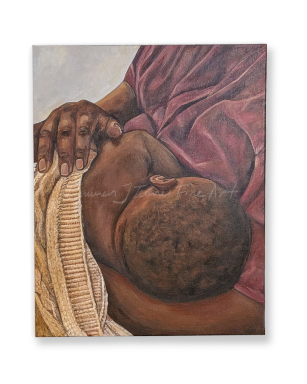 Original Painting: Breastfeeding Snuggles with Warm Blanket
